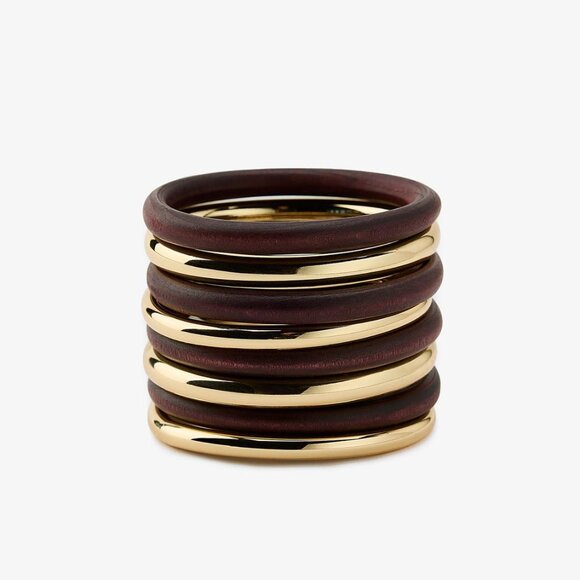 NWT ZARA PACK OF WOODEN RIGID BRACELETS - Picture 1 of 4